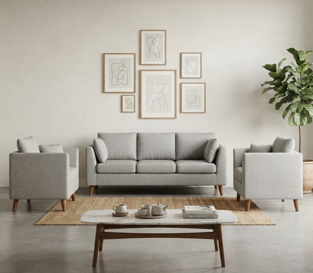 Juego de Living Estocolmo 3-1-1 Lino